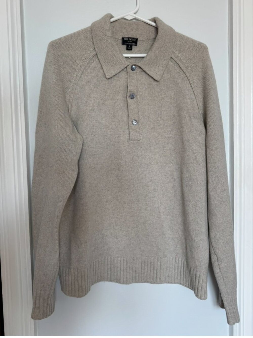 Todd Snyder Tan Cashmere Polo Sweater in Medium